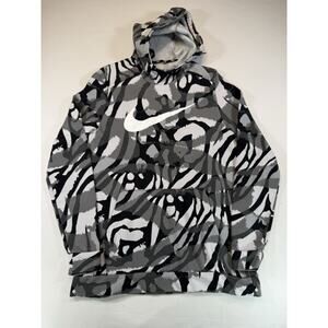 Nike Gray Black White Camo Zebra Hoodie